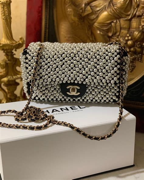 chanel black pearl flap bag|chanel flap bag price.